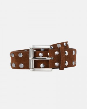 Accesorios Stussy 8 BALL STUDDED BELT Unisex Marrom | HVMO-27849