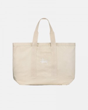 Accesorios Stussy CANVAS EXTRA LARGE TOTE BAG Unisex Beige | RJLG-75694