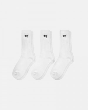 Accesorios Stussy STOCK CREW SOCK PACK Unisex Blancos | HMVO-65729