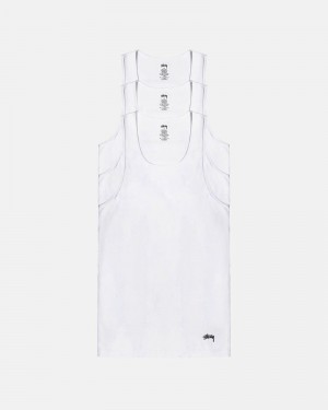 Accesorios Stussy TANK UNDERSHIRTS Unisex Blancos | RXFN-09124