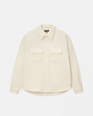 Camisas Stussy BOUCLE WOOL CPO Unisex Beige | IZPV-81793