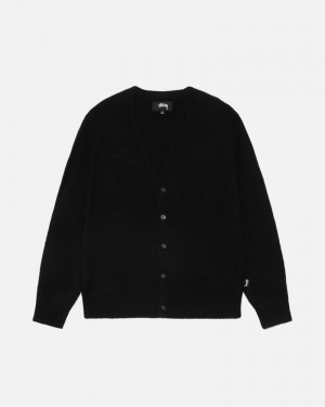 Knitted Stussy BRUSHED CARDIGAN Unisex Negros | VFKM-14793