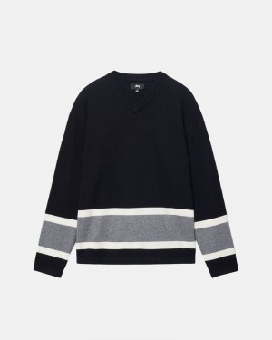 Knitted Stussy HOCKEY Unisex Negros | PCBY-86013