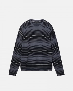 Knitted Stussy HORIZONTAL STRIPE Unisex Grises | JCPG-93076