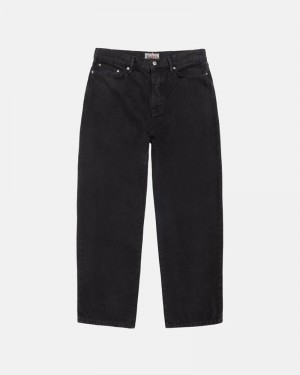 Pantalones Stussy BIG OL' JEAN WASHED CANVAS Unisex Negros | YRDI-91204