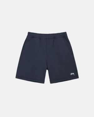 Pantalones Stussy STOCK LOGO SWEATSHORT Unisex Azul Marino | IHNM-96025