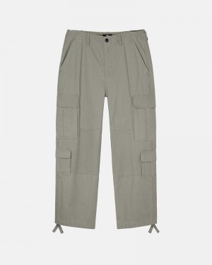 Pantalones Stussy SURPLUS CARGO RIPSTOP Unisex Verde Oliva | UFDV-53607