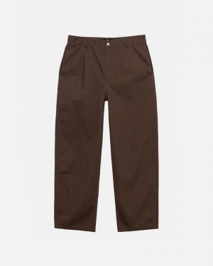 Pantalones Stussy WORKGEAR TROUSER TWILL Unisex Marrom | TRAH-41620