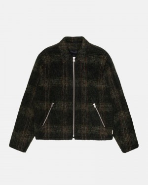 Ropa De Abrigo Stussy MOHAIR CLUB JACKET Unisex Verde Oliva | TKAP-05279