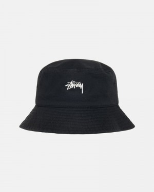 Sombreros Stussy BUCKET HAT STOCK Unisex Negros | KHAZ-94062