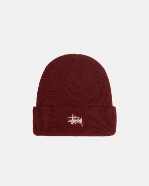 Sombreros Stussy CUFF BEANIE BASIC Unisex Rojos Oscuro | LMDP-03612