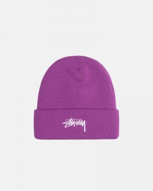 Sombreros Stussy CUFF BEANIE STOCK Unisex Morados | KMWQ-21846