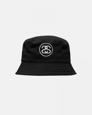 Sombreros Stussy DEEP BUCKET HAT SS LINK Unisex Negros | EPUF-19827