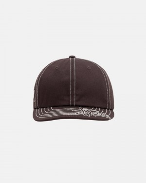 Sombreros Stussy LOW PRO BASIC STITCH STRAPBACK Unisex Marrom | ITWN-53821