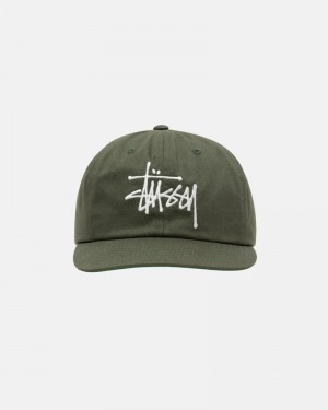 Sombreros Stussy MID-DEPTH BASIC STRAPBACK Unisex Verde Oliva | CFMJ-09158