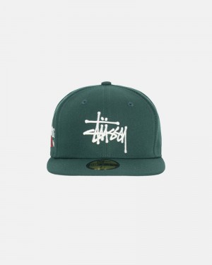 Sombreros Stussy NEW ERA 59FIFTY AUTHENTIC Unisex Verdes | JAVO-06257