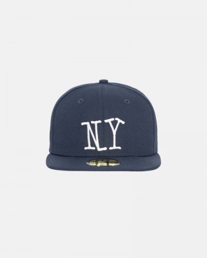 Sombreros Stussy NEW ERA 59FIFTY NY Unisex Azul Marino | AOFE-05821