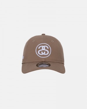 Sombreros Stussy NEW ERA 9TWENTY SS LINK STRAPBACK Unisex Kaki | JUQE-40836