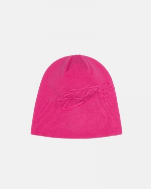 Sombreros Stussy SKULLCAP EMBOSSED SMOOTH STOCK Unisex Rosas | ZUOM-06712