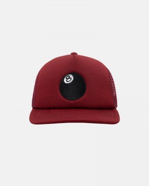 Sombreros Stussy TRUCKER 8 BALL SNAPBACK Unisex Rojos | DMNF-75063