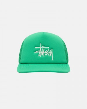 Sombreros Stussy TRUCKER BIG BASIC SNAPBACK Unisex Verdes | VRAW-05769