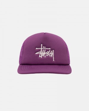 Sombreros Stussy TRUCKER BIG BASIC SNAPBACK Unisex Morados | YVJE-63795