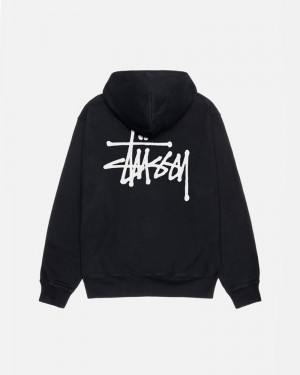 Sudadera Stussy BASIC HOODIE PIGMENT DYED Unisex Negros | FVBY-04265