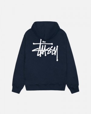 Sudadera Stussy BASIC HOODIE Unisex Azul Marino | BKLC-93861