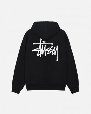 Sudadera Stussy BASIC HOODIE Unisex Negros | WSJZ-30812