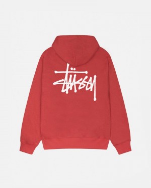 Sudadera Stussy BASIC HOODIE Unisex Rojos | HLGN-14507