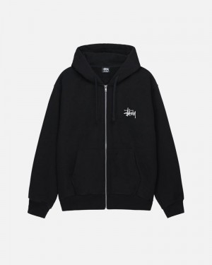 Sudadera Stussy BASIC ZIP HOODIE Unisex Negros | RXZN-26370