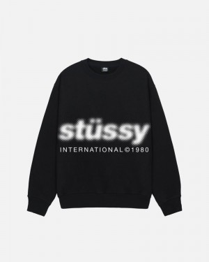 Sudadera Stussy BLUR CREW Unisex Negros | IXGU-01482