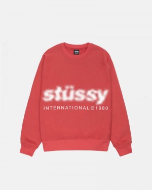 Sudadera Stussy BLUR CREW Unisex Rojos | HVOD-25308