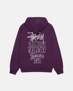 Sudadera Stussy BUILT TOUGH HOODIE PIGMENT DYED Unisex Morados | LXAR-91456