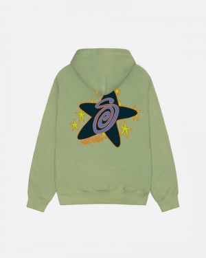 Sudadera Stussy GALAXY HOODIE Unisex Verdes | CJMO-21396