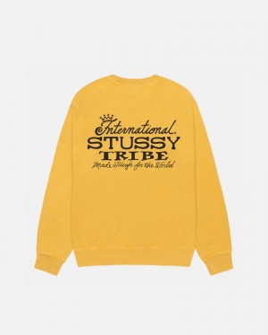 Sudadera Stussy IST CREW PIGMENT DYED Unisex Naranjas | KWAM-24510