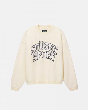 Sudadera Stussy SPORT RELAXED OVERSIZED CREW Unisex Blancos | RTQS-96542