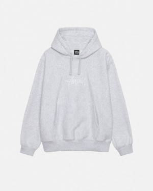 Sudadera Stussy STOCK LOGO APPLIQUE HOODIE Unisex Grises Blancos | VGMD-15764