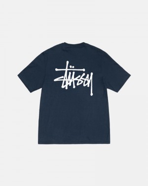 Tops Stussy BASIC STÜSSY Unisex Azul Marino | BQPV-03942