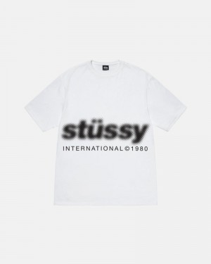 Tops Stussy BLUR Unisex Blancos | FGOT-35948