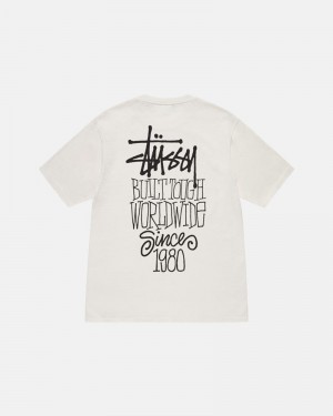 Tops Stussy BUILT TOUGH PIGMENT DYED Unisex Beige | GAIO-73954