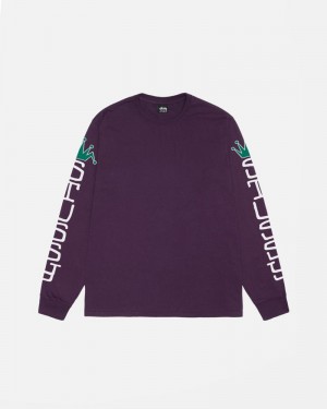 Tops Stussy JUMBO LS PIGMENT DYED Unisex Morados | MFTQ-49165