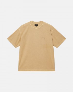 Tops Stussy LAZY Unisex Dorados | YHOS-73814