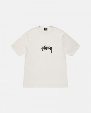 Tops Stussy SMALL STOCK PIGMENT DYED Unisex Beige | RBYL-63247