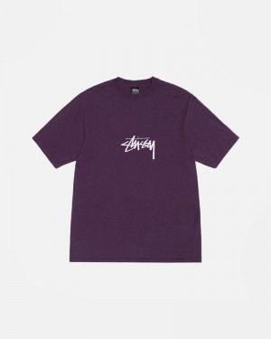 Tops Stussy SMALL STOCK PIGMENT DYED Unisex Morados | URDE-79628