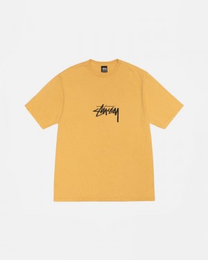 Tops Stussy SMALL STOCK PIGMENT DYED Unisex Naranjas | OETZ-29483