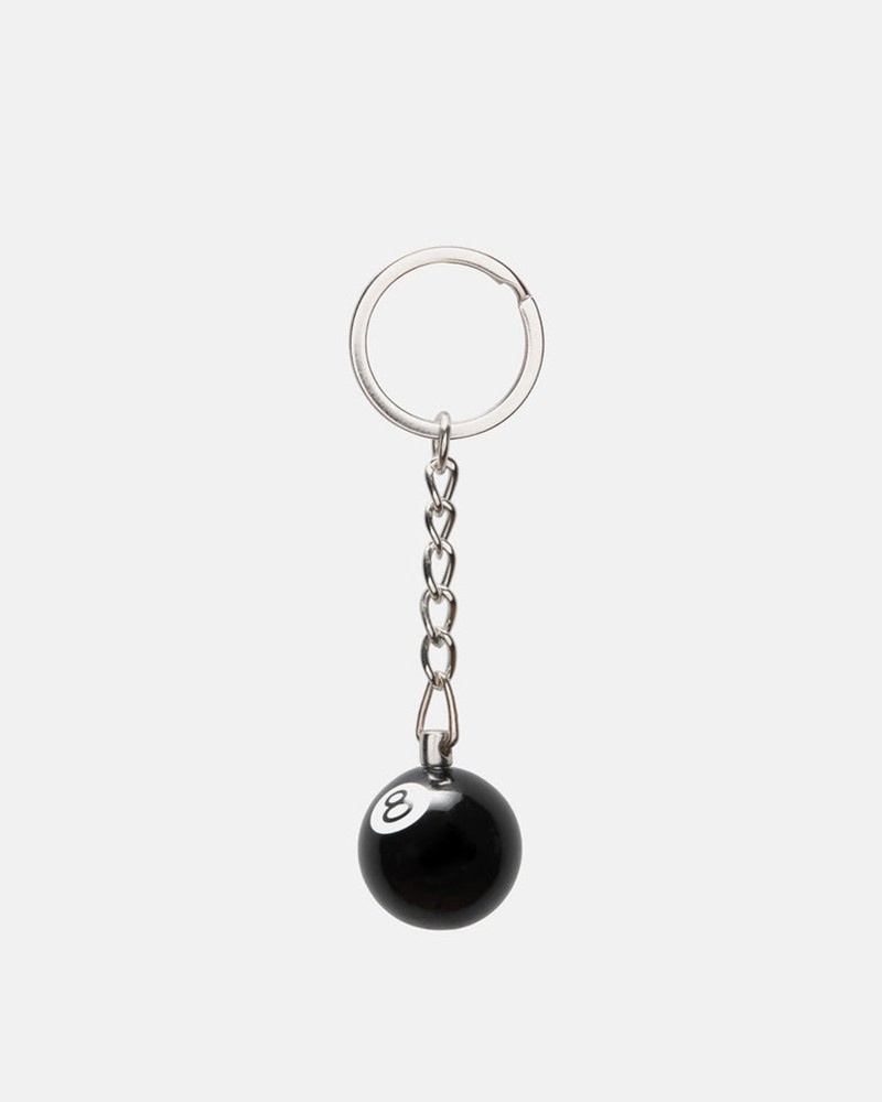 Accesorios Stussy 8 BALL KEYCHAIN Unisex Negros | ALCB-20653