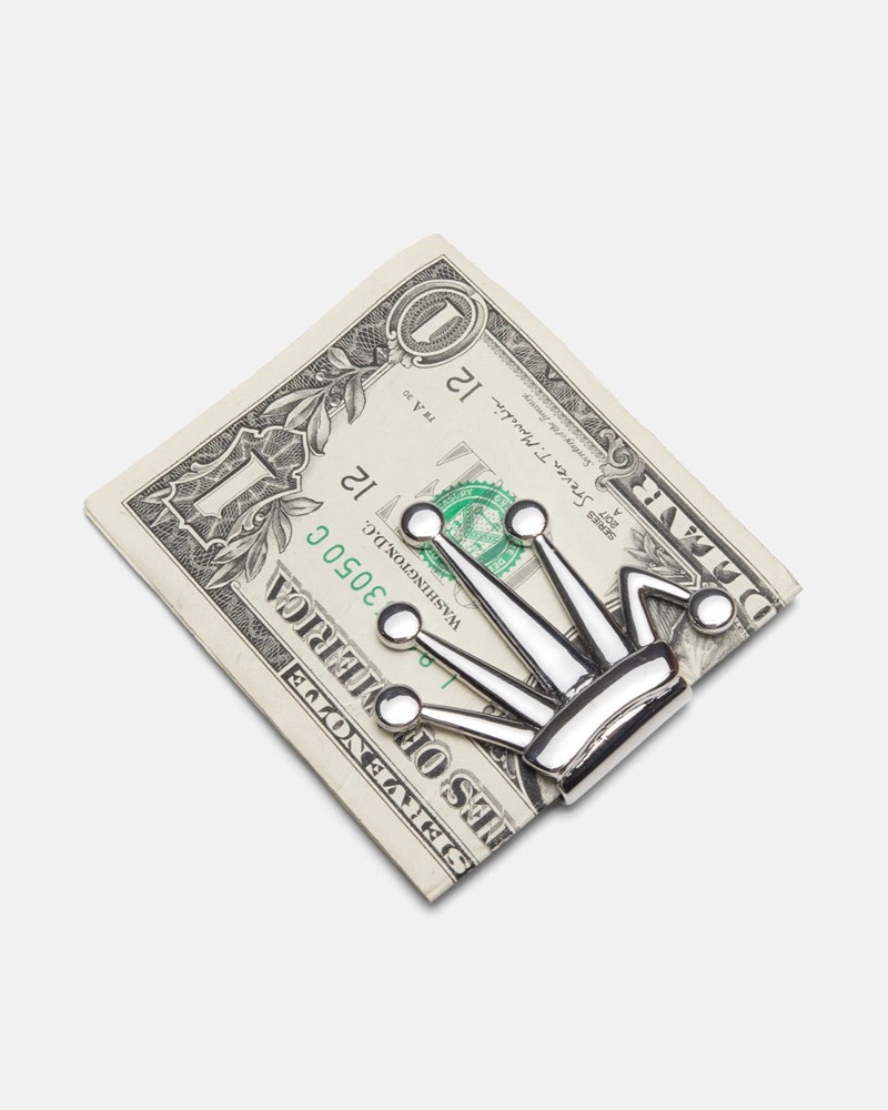 Accesorios Stussy BENT CROWN MONEY CLIP Unisex Plateados | HIJX-63209