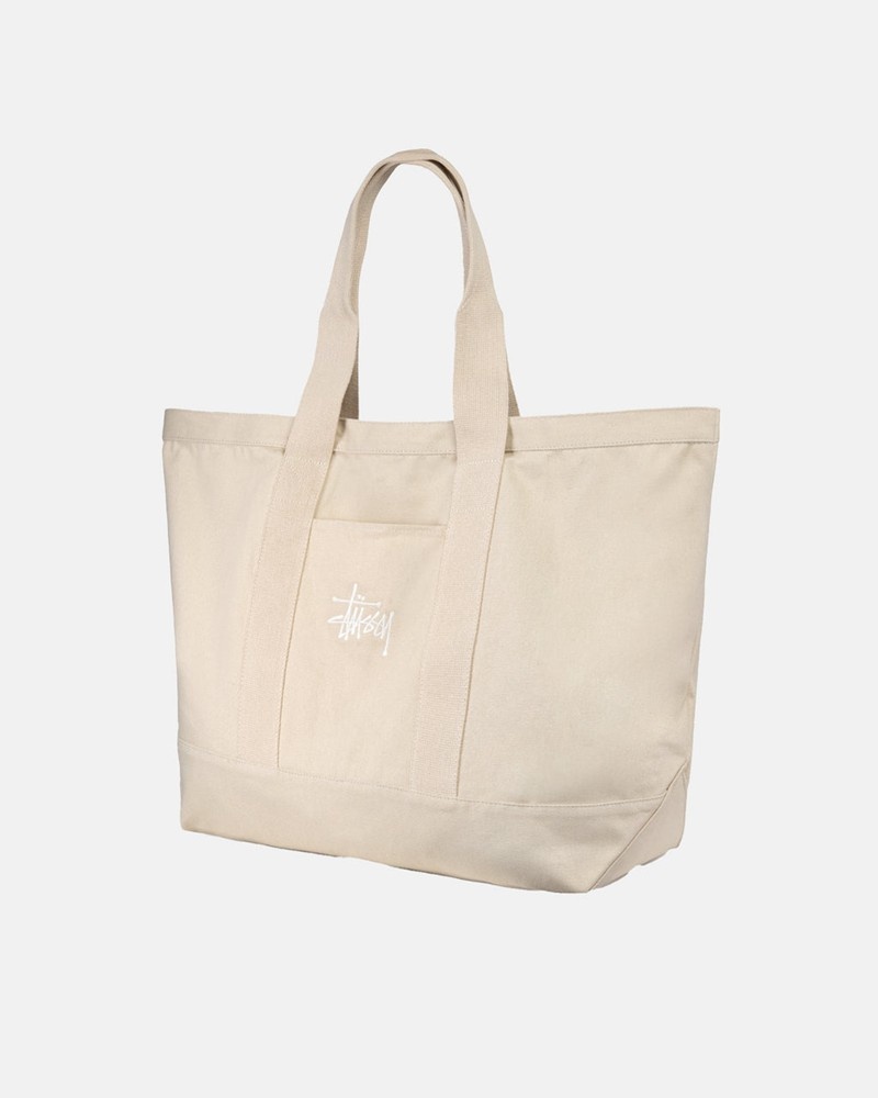 Accesorios Stussy CANVAS EXTRA LARGE TOTE BAG Unisex Beige | RJLG-75694