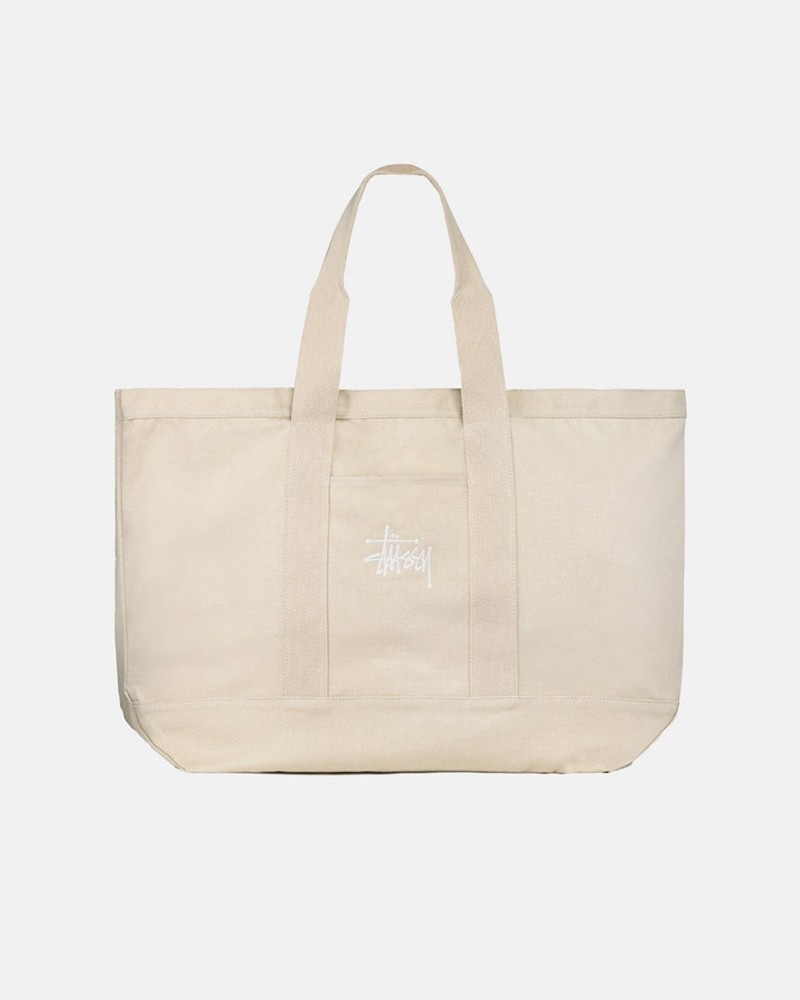 Accesorios Stussy CANVAS EXTRA LARGE TOTE BAG Unisex Beige | RJLG-75694